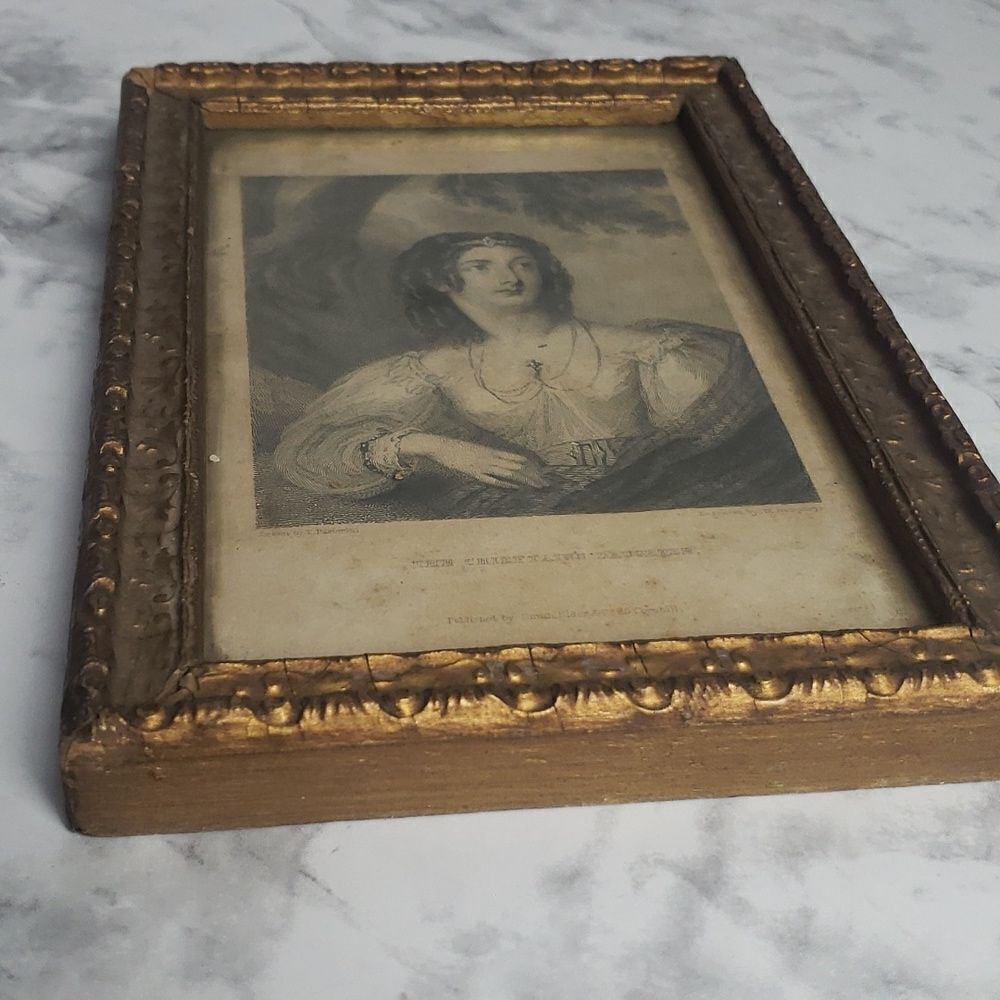 Vintage Victorian Engraved Photo The Chieftain's Daughter - Picture 2 of 12